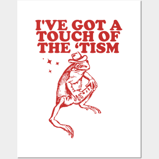 I've got a touch of the ‘tism Vintage T-Shirt, Retro Funny Frog Shirt, Frog Meme Posters and Art